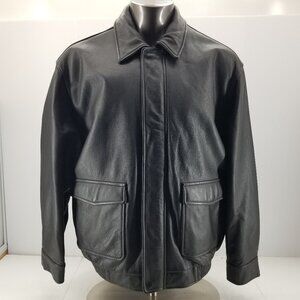 Jos. A. Bank. Leather Bomber Jacket Men’s HEAVY Weight Vintage Style Brown sz L